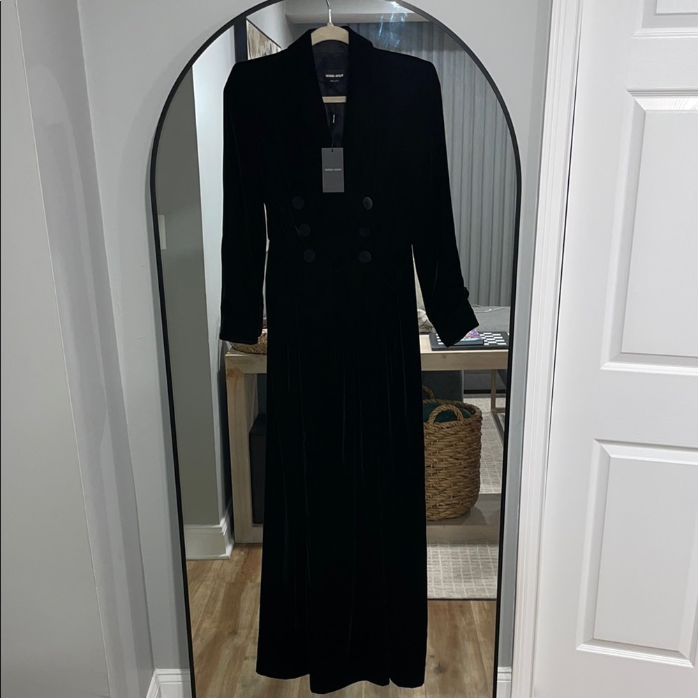 Giorgio Armani Black Velvet Dress